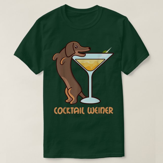 T-shirt Bartender Dachshund Dackel COCKTAIL WEINIL Chien p (Design devant)