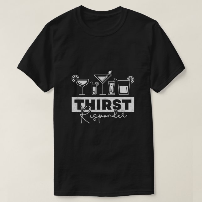 T-shirt Bartender du répondeur de la soif (Design devant)