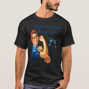 T-shirt Bartender Employé Meilleure équipe Drôle Femme T M