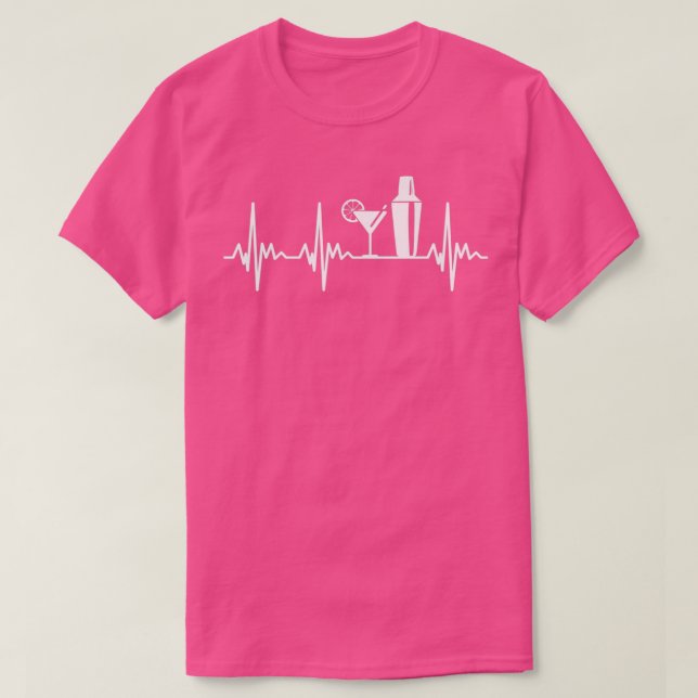 T-shirt Bartender Heartbeat Funny Bartending Lover (Design devant)