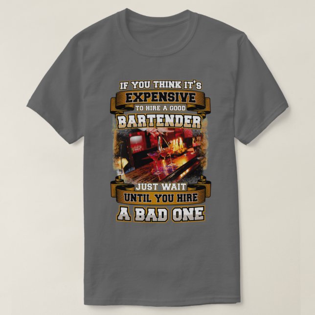 T-shirt Bartender humoristique (Design devant)