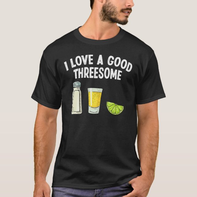 T-shirt Bartender I Love A Good Triesome Drinking Bartend (Devant)
