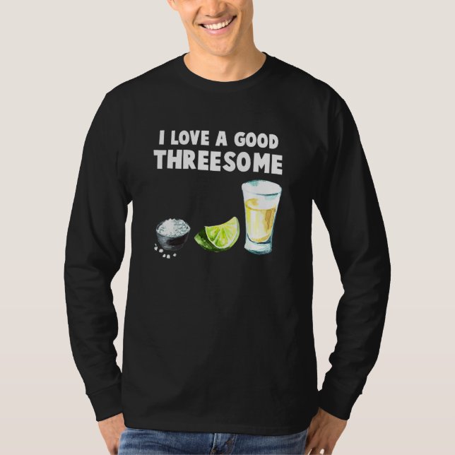 T-shirt Bartender I Love A Good Triesome Drinking Bartend (Devant)