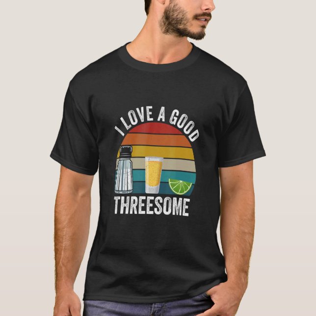 T-shirt Bartender I Love A Good Triesome Drinking Bartend (Devant)