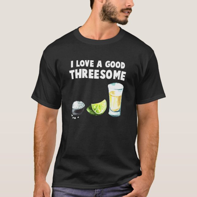 T-shirt Bartender I Love A Good Triesome Drinking Bartend (Devant)