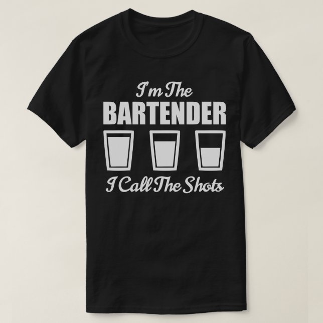 T-shirt Bartender Im Le Bartender J'Appelle Le Bar Shots N (Design devant)