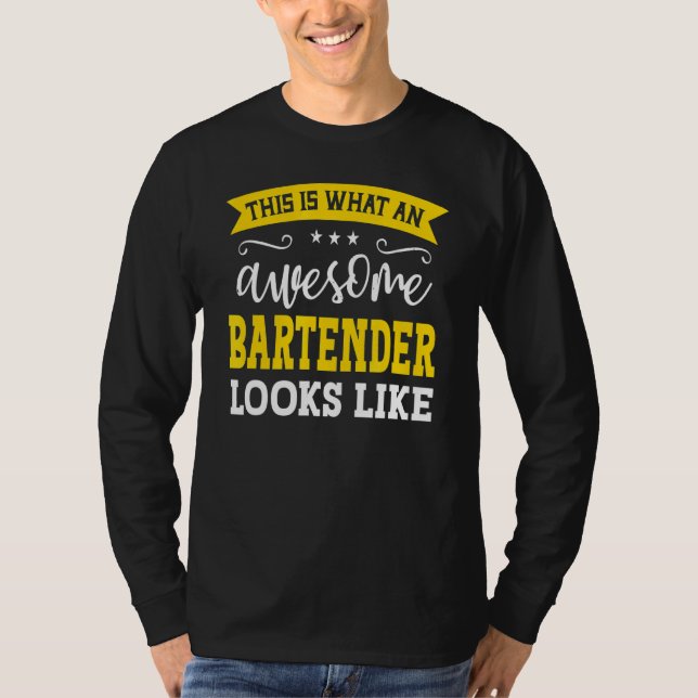T-shirt Bartender Job Title Employé Drôle Travailleur Bart (Devant)