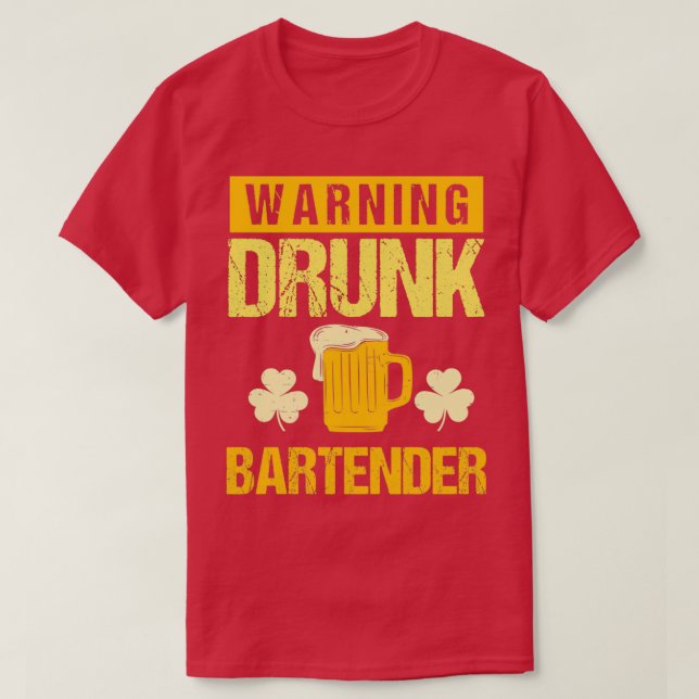 T-shirt Bartender Jour de la Saint Patrick 2019 Drôle Slog (Design devant)