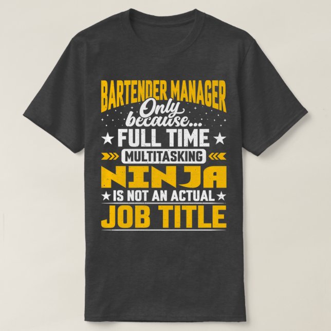 T-shirt Bartender Manager Job Title Funny Bartender CEO Di (Design devant)