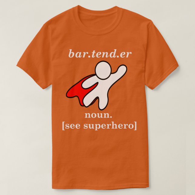 T-SHIRT BARTENDER NOUN VOIR SUPERHERO (Design devant)