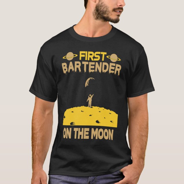 T-shirt Bartender On The Moon (Devant)