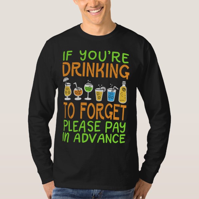 T-shirt Bartender  Pay in Advance Joke (Devant)