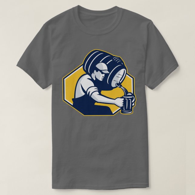 T-shirt Bartender Pourvoyant Baril-Bonnet Retro (Design devant)