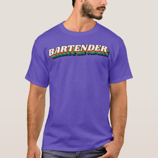 T-shirt Bartender Retro Étiquette Vintage Pour Le Meilleur
