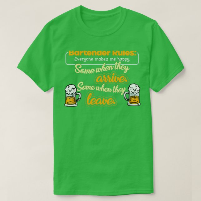 T-shirt Bartender Rules Party Cocktail Pun 1 (Design devant)