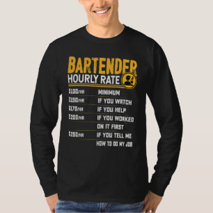 T-shirt Bartender Taux Horaire Bartending Bartending Barte