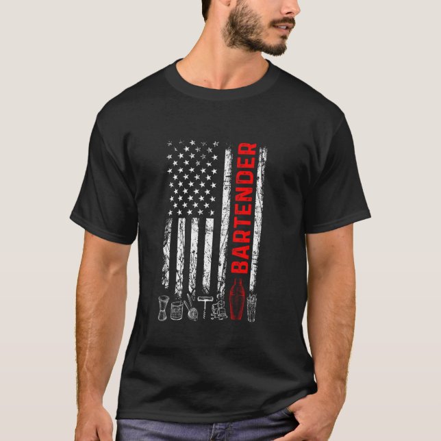 T-shirt Bartender US - Tapster Bartending Bar Pub Own (Devant)