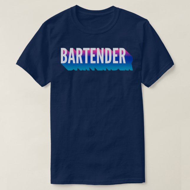 T-shirt Bartender With Long Gradient Shadow (Design devant)