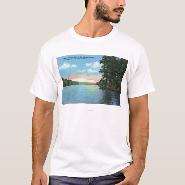 T-shirt Bartlett portent la vue de club du lac supérieur (Devant)