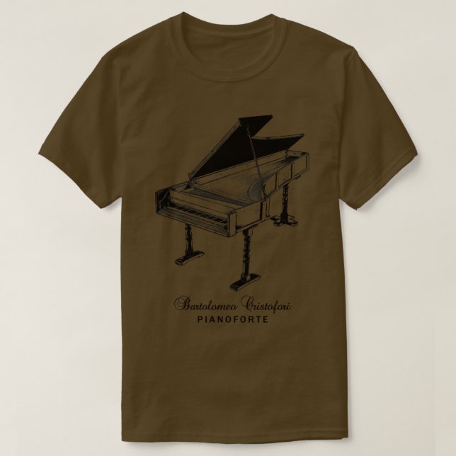 T-shirt Bartolomeo Cristofori Pianoforte Piano Music (Design devant)