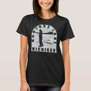 T-shirt Bartons Lake Ice Fishing Michigan