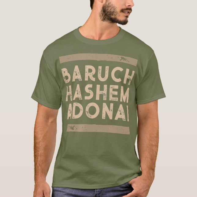 T-shirt Baruch Hashem Adonai Chrétien messianique hébreu (Devant)