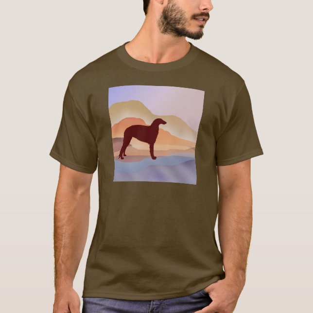 T-shirt Barzoï de mirage de montagne (Devant)
