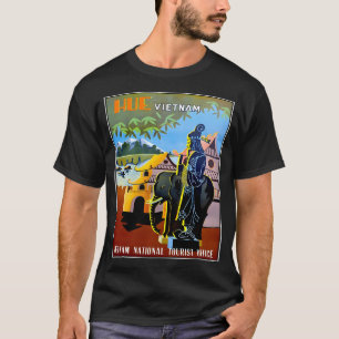 T-shirt Bas Imprimé Publicitaire Tourisme Vintage Hue Viet
