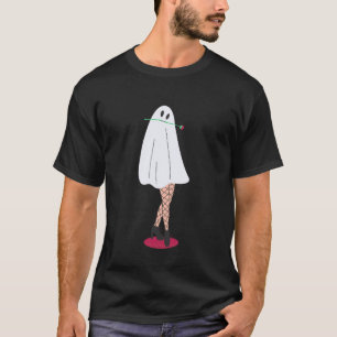 T-shirt Bas résille Halloween fantôme jambes spooky goth