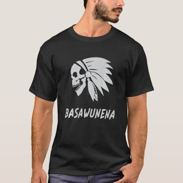 T-shirt Basawunena Native American IndianBorn Freedom Evil (Devant)