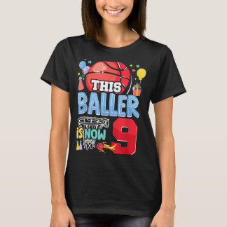 T-shirt Basball Bball 9e anniversaire Ce Baller a maintena