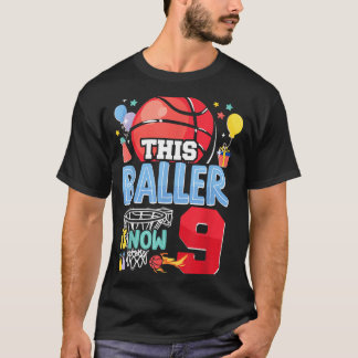 T-shirt Basball Bball 9e anniversaire Ce Baller a maintena