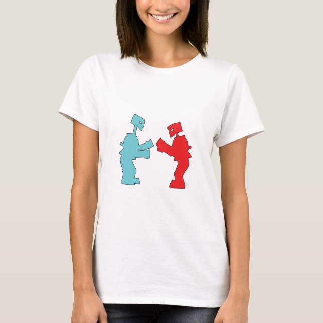 T-shirt Basculez-les les cognent des robots (Devant)