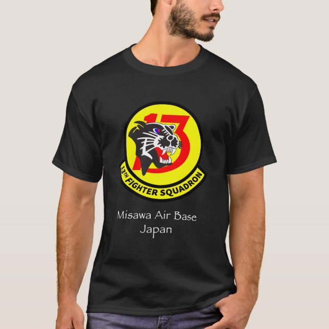 T-shirt Base Aérienne Misawa 13E Escadron D'Avion De Comba (Devant)