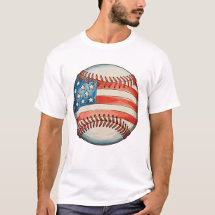 T-shirt Base-ball Américain Drapeau Américain 250e Anniver