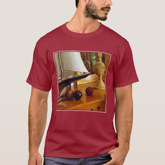 T-shirt Base-ball antiques sur un Tableau en un voilier (Devant)