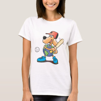 T-shirt Base-ball de chien de la terre