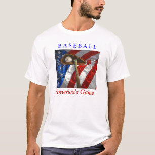 T-shirt Base-ball, gant, batte et drapeau américain