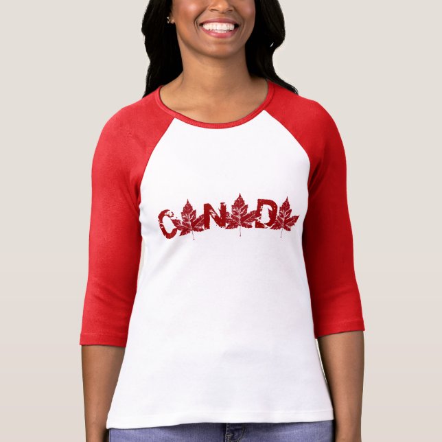 T-shirt Base-ball Jersey du Canada des femmes plus la (Devant)