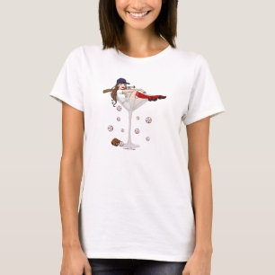 T-shirt Base-ball Martini de fille de Boston