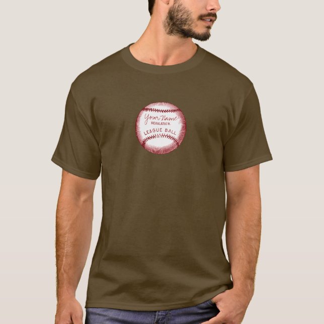 T-shirt Base-ball personnalisé par cru (Devant)