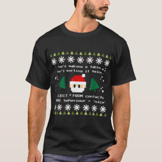 T-shirt Base de données SQL Santa Claus, clause Code dével