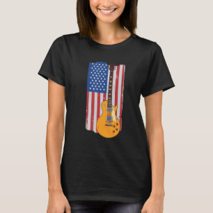 T-shirt Base de guitare patriotique américaine Drapeau