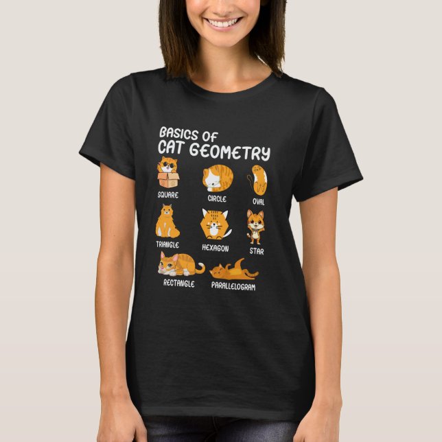 T-shirt Base de la géométrie de chat Prof de maths drôle d (Devant)