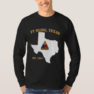 T-shirt Base militaire de Fort Bliss Tx 1re division blind