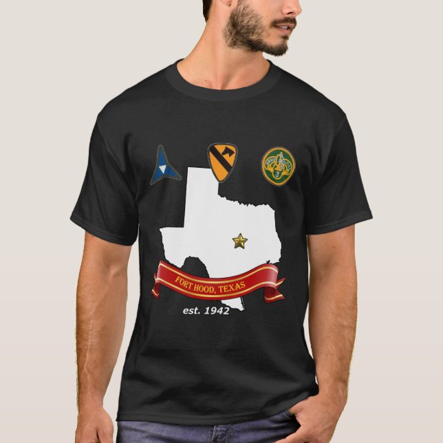 T-shirt Base militaire de Fort Hood - Poste militaire à Ki (Devant)