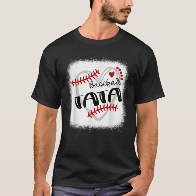 T-shirt Base Personnalisée De Baseball Coeur Tee Cute Tata (Devant)