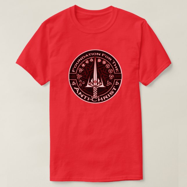 T-shirt Base rouge pour le symbole d'antichriste (Design devant)