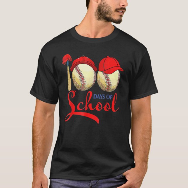 T-shirt Baseball 100 Jours D'École Joyeux 100E Jour Enseig (Devant)