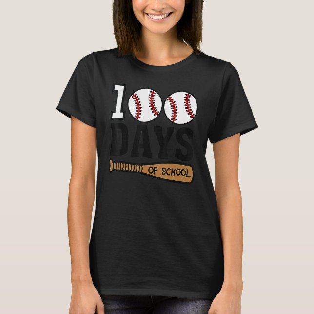 T-shirt Baseball 100 Jours d'école Joyeux 100ème Jour Ense (Devant)
